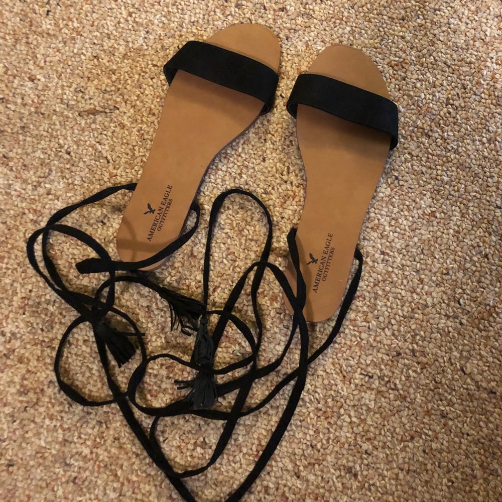 Black Wrap Sandals